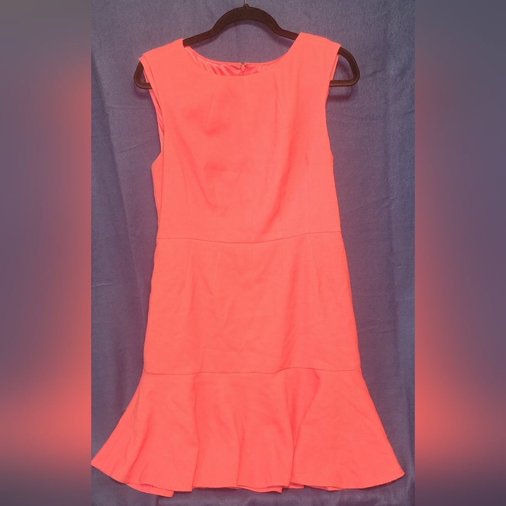 Liz Claiborne Bright Pink Mini Sheath Dress Square Neck